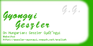 gyongyi geszler business card